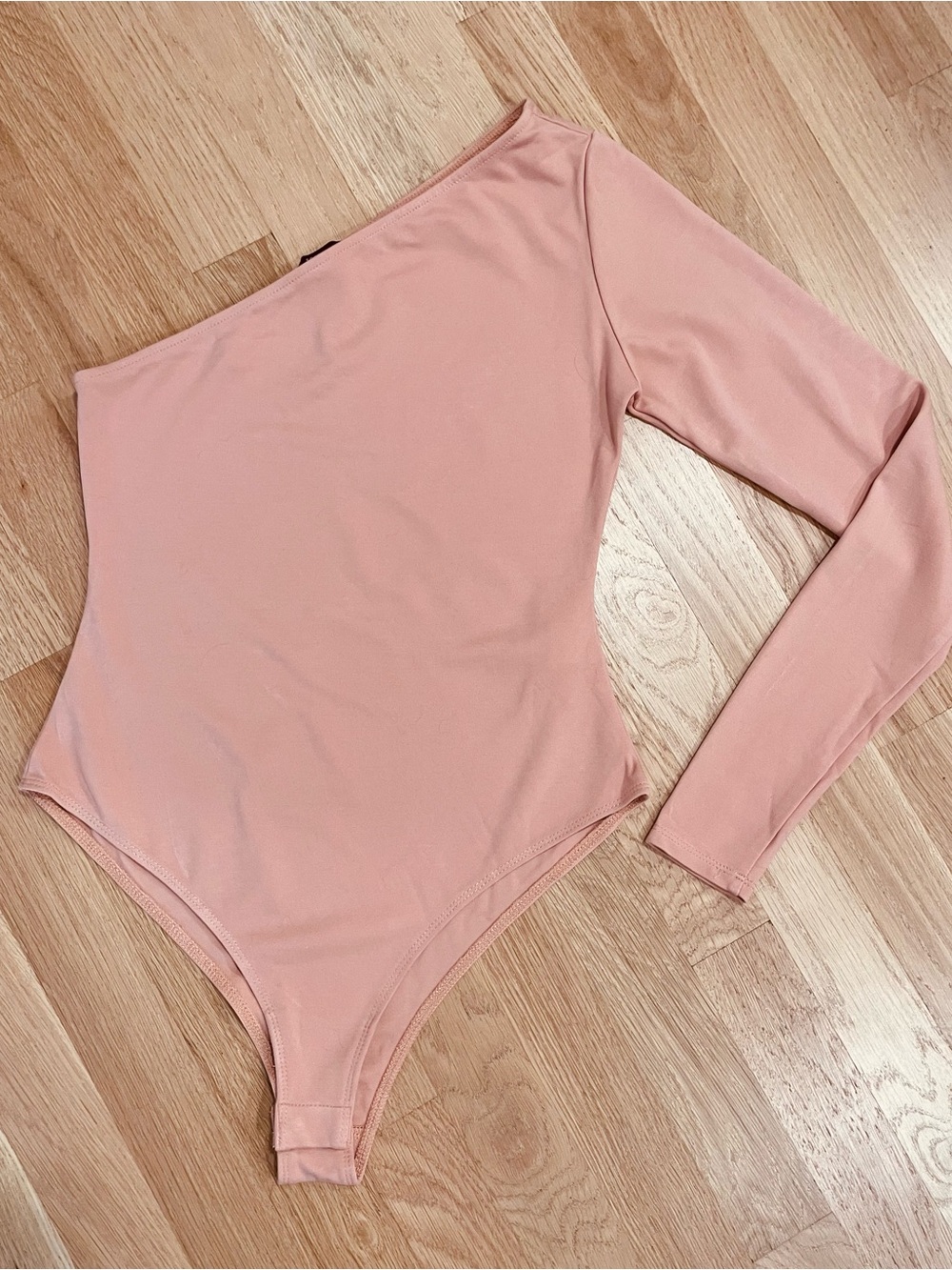 Forever 21 Blush Pink One-Shoulder Bodysuit Women